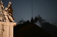No Pope Yet: Black Smoke Billows from the Conclave