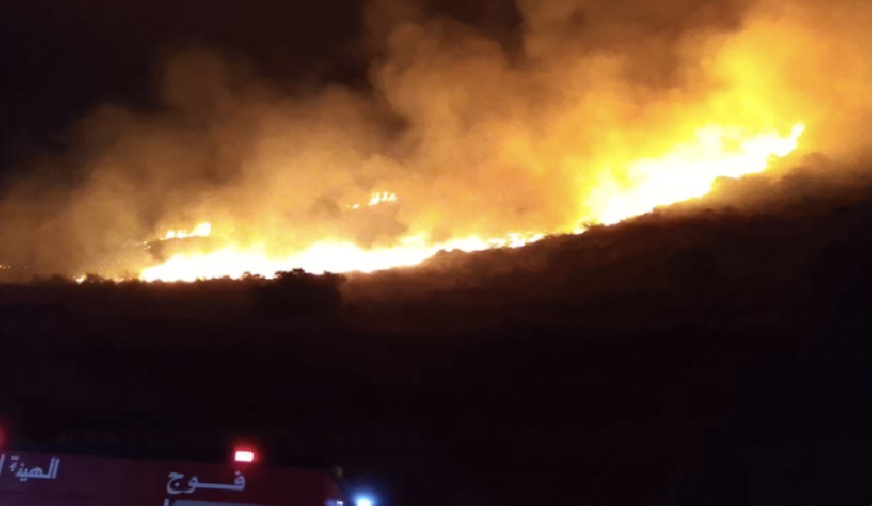 Incendie massif entre Midaneh-Kfar Remman et Arabsalim