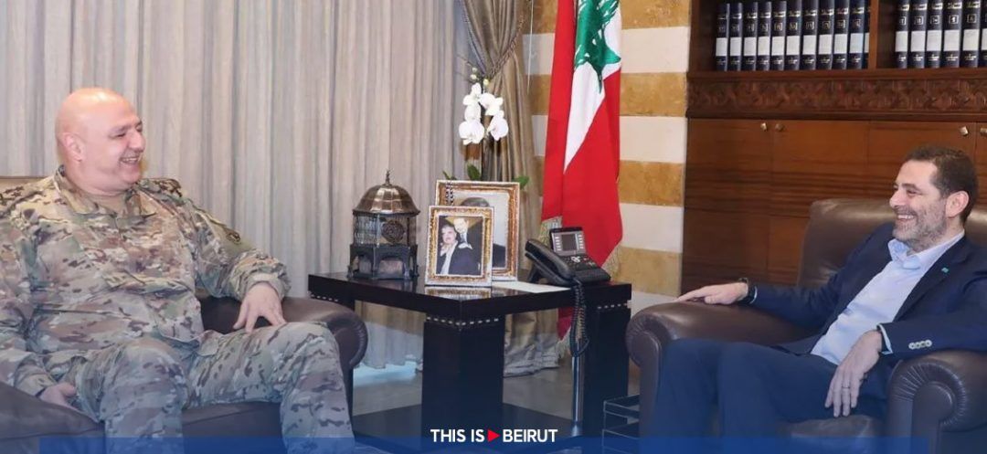 Joseph Aoun Pays Visit to Saad Hariri