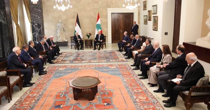 Joseph Aoun and Mahmoud Abbas: No More Weapons Outside State Control in Lebanon