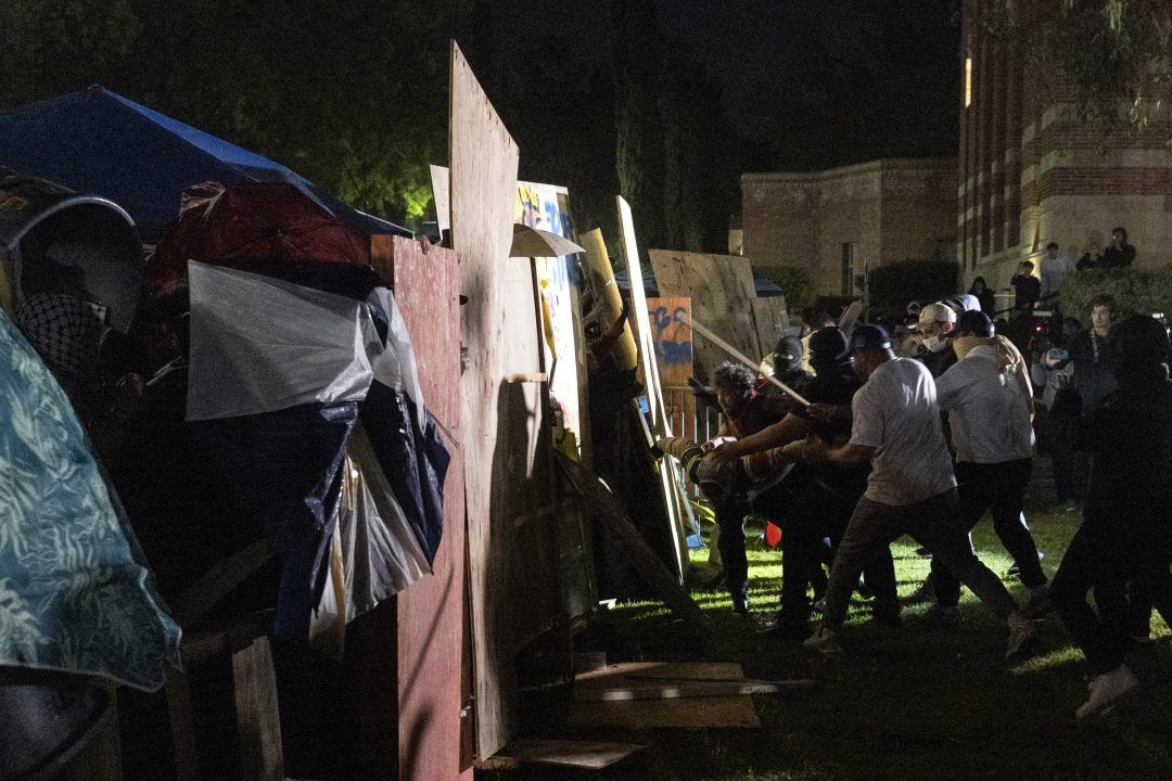 Violence Erupts at UCLA Between Opposed Protest Groups