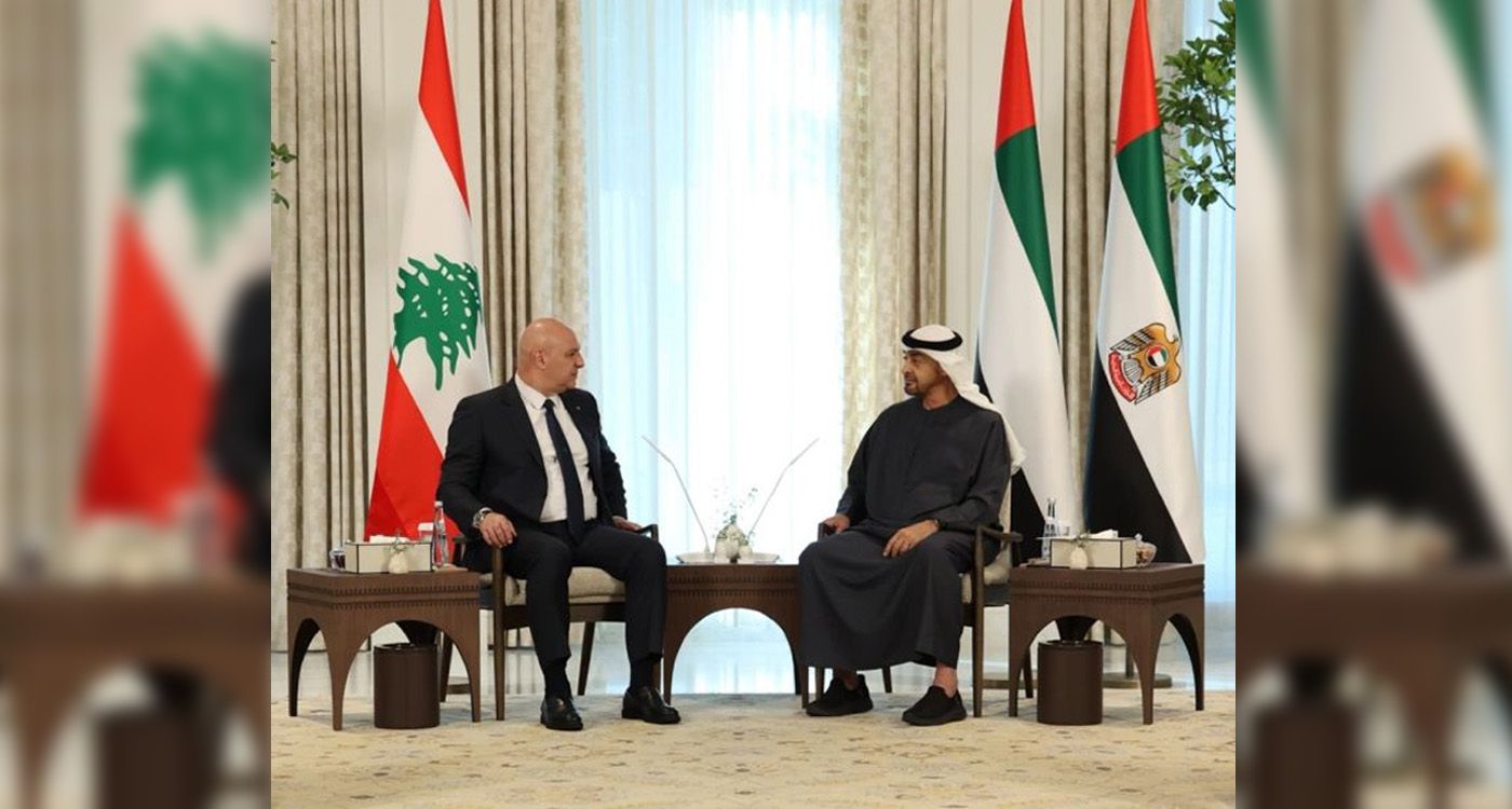 Aoun and Al Nahyan Pledge to Strengthen Ties as Lebanon Seeks Regional Support