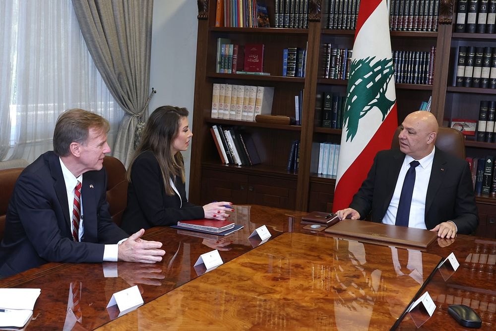 Aoun Meets U.S. Envoy Ortagus, Seeks Action on Israeli Violations