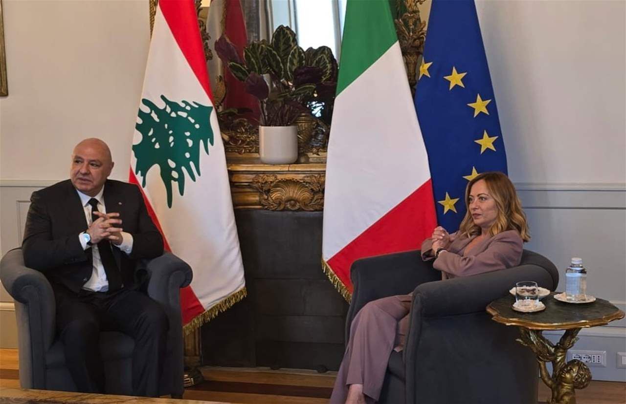 President Aoun Arrives in Rome, Meets with Meloni and Mattarella