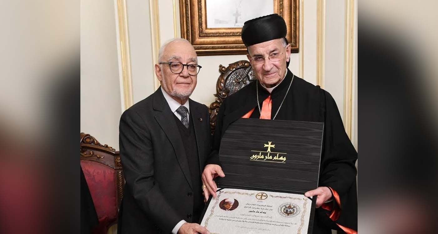 Maronite Patriarch Honors Sehnaoui with Order of St. Maron