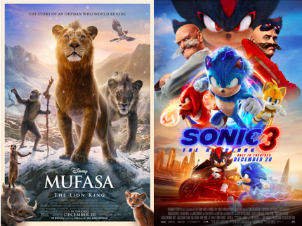 Disney’s Mufasa and Sonic Compete for Box Office Glory