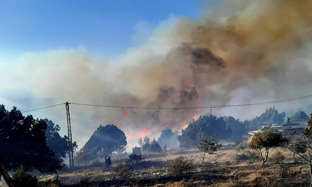 Massive Forest Fire Rages in Al-Qoubaiyat, Akkar Region