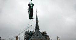 Saint Thomas Statue Back on Notre-Dame Spire