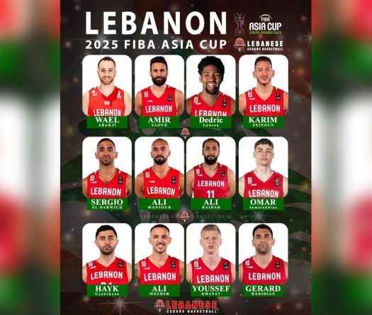 Basketball: Lebanon Unveils Its Squad for the 2025 Asia Cup