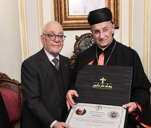 Maronite Patriarch Honors Sehnaoui with Order of St. Maron