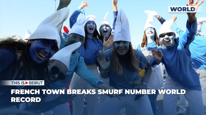 French Town Breaks Smurf Number World Record